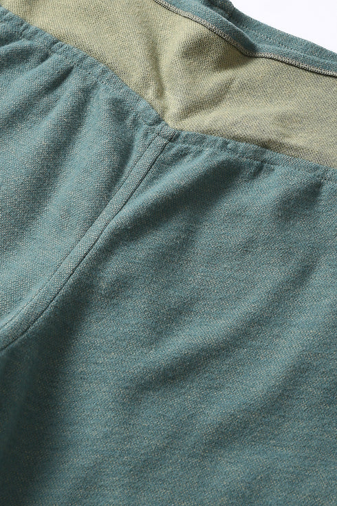 Reversible straight leg pants in cotton blend jacquard